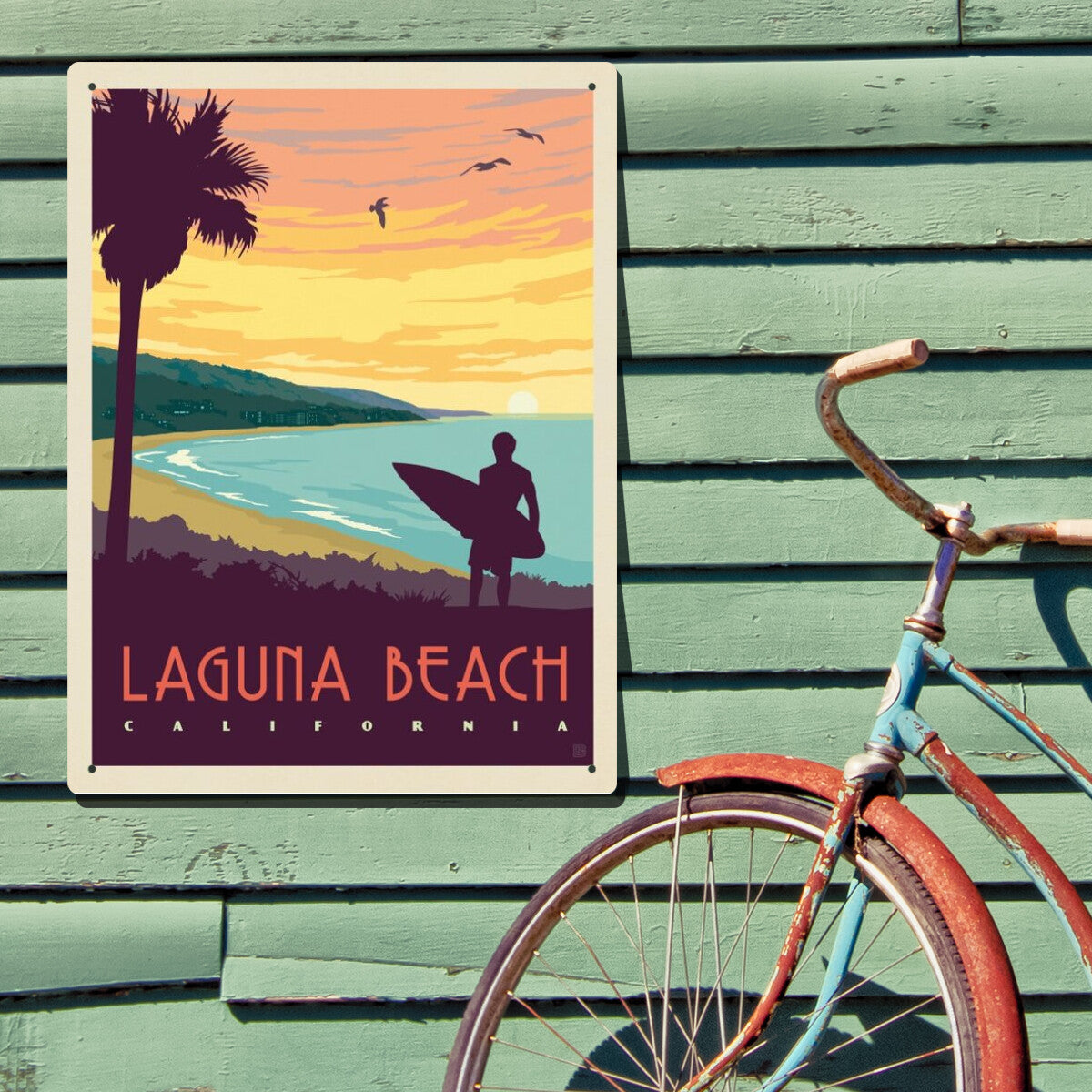 Laguna Beach, California — Vintage Travel Poster | Metal Wall Art