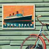 Long Beach, CA: Queen Mary - Metal Sign, Metal Sign / 18x24