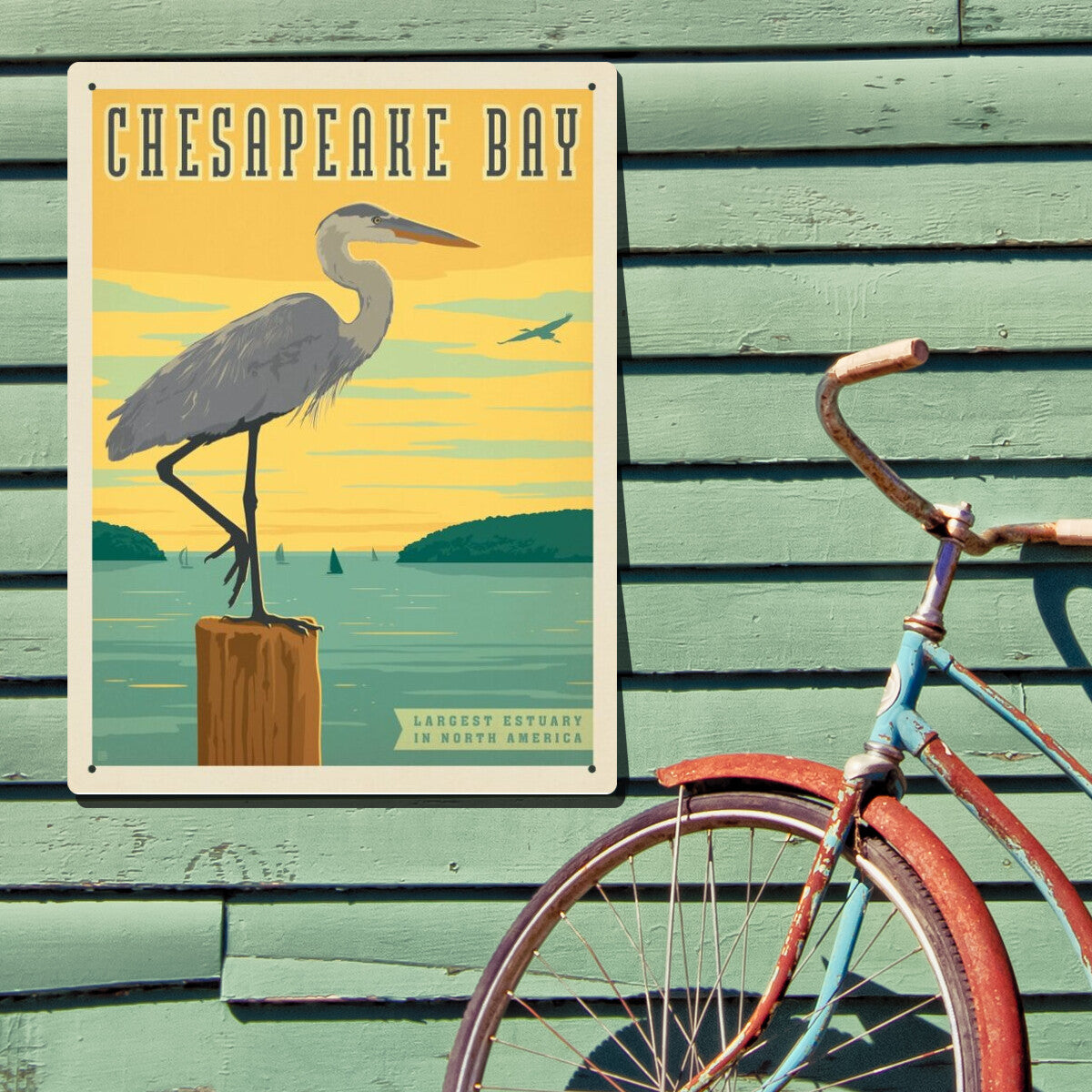 Chesapeake Bay: Heron — National Monument Poster | Metal Wall Art