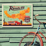 100th Anniversary Of Route 66 (Map) - Metal Sign, Metal Sign / 18x24
