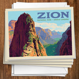 Zion National Park: Ascent To Angels Landing (Horizontal) - Notecards, Notecards