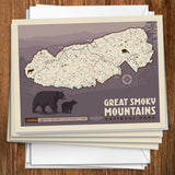 Map of Great Smoky Mtns National Park - Notecards, Notecards