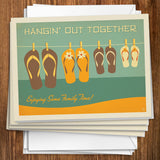Flip Flops Hangin’ Out Together - Notecards, Notecards