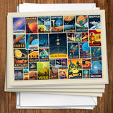 Space Travel Collage (Horizontal) - Notecards, Notecards