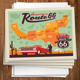 100th Anniversary Of Route 66 (Map) - Notecards, Notecards