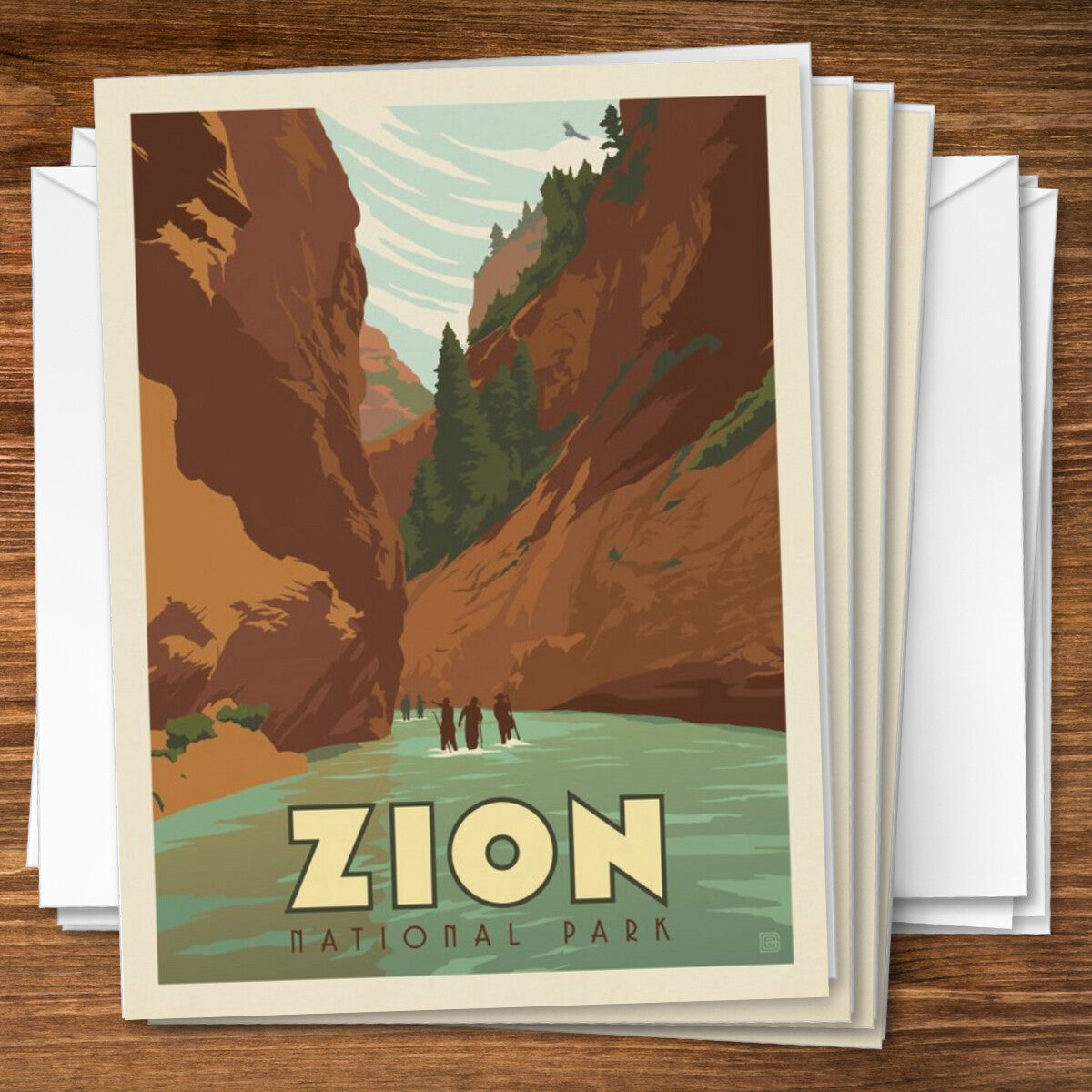 zion-national-park-hiking-the-narrows - Notecards