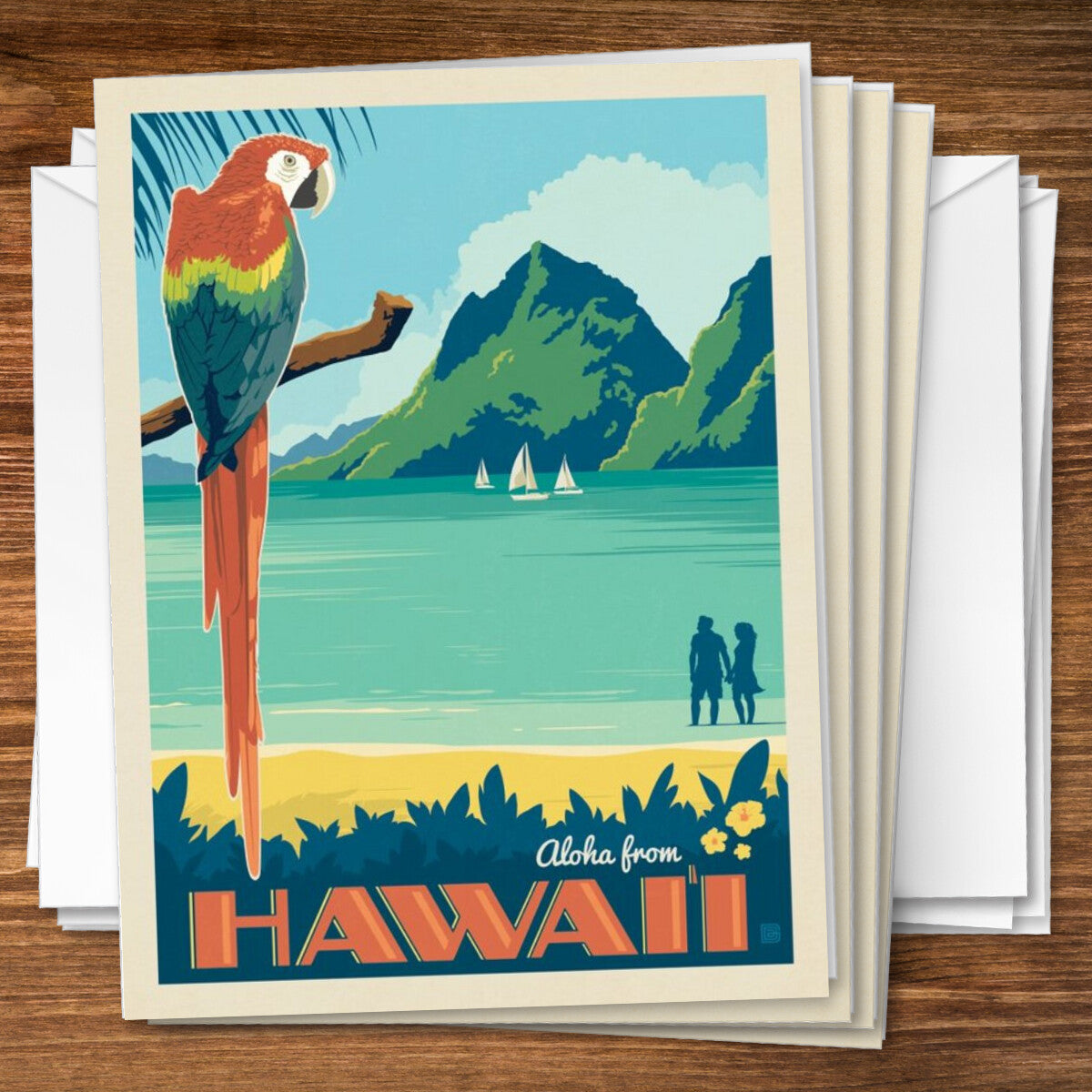 Hawaii: Tropical Paradise — Vintage Travel Poster | Notecard Set
