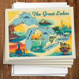 Great Lakes: Horizontal Map - Notecards, Notecards