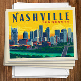 Nashville Sunset Skyline (Horizontal) - Notecards, Notecards