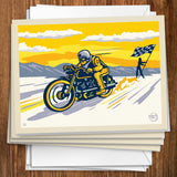 Salt Flat Motorcycle Racer - Notecards, Notecards