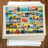 50-State Collage (Horizontal) - Notecards, Notecards