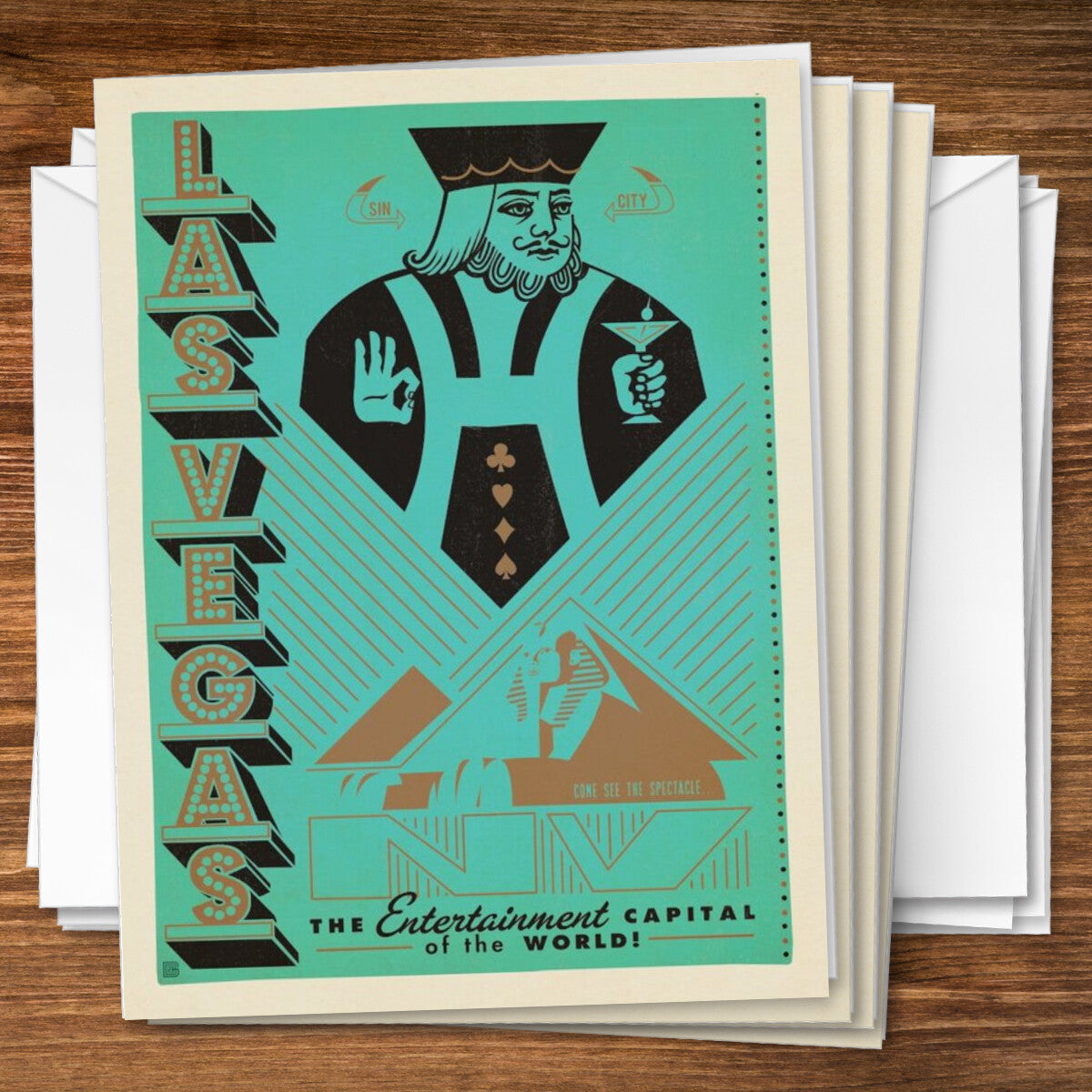Las Vegas: Print Shop Series — Vintage Travel Poster | Notecard
