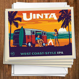 West Coast Surf Van (Pub Poster) - Notecards, Notecards