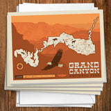 Map of Grand Canyon National Park - Notecards, Notecards