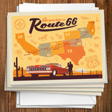Route 66 Map - Notecards, Notecards