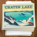Crater Lake National Park: Winter Fox (Horizontal) - Notecards, Notecards