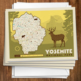 Map of Yosemite National Park - Notecards, Notecards