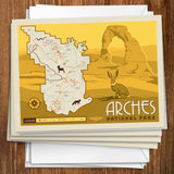 Map of Arches National Park - Notecards, Notecards