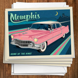 Memphis, TN: Pink Caddy (Horizontal) - Notecards, Notecards