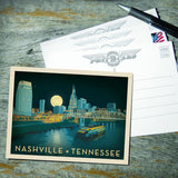 Nashville Riverfront Skyline at Night - Postcards, Postcards