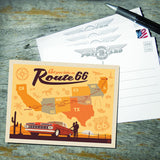 Route 66 Map - Postcards, Postcards