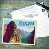 Zion National Park: Ascent To Angels Landing (Horizontal) - Postcards, Postcards