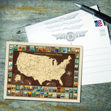 63 National Parks: Map Of USA - Postcards, Postcards