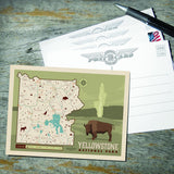 Map of Yellowstone National Park - Postcards, Postcards