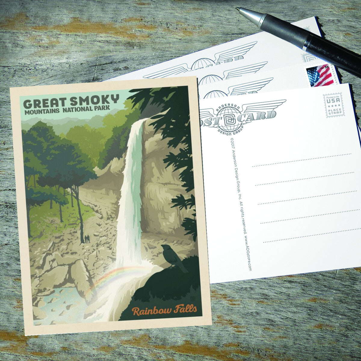 greatsmoky-mountains-national-park-rainbow-falls - Postcards