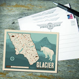 Map of Glacier National Park - Postcards, Postcards