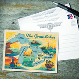 Great Lakes: Horizontal Map - Postcards, Postcards