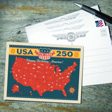 250th Anniversary USA: Commemorative Map - Postcards, Postcards