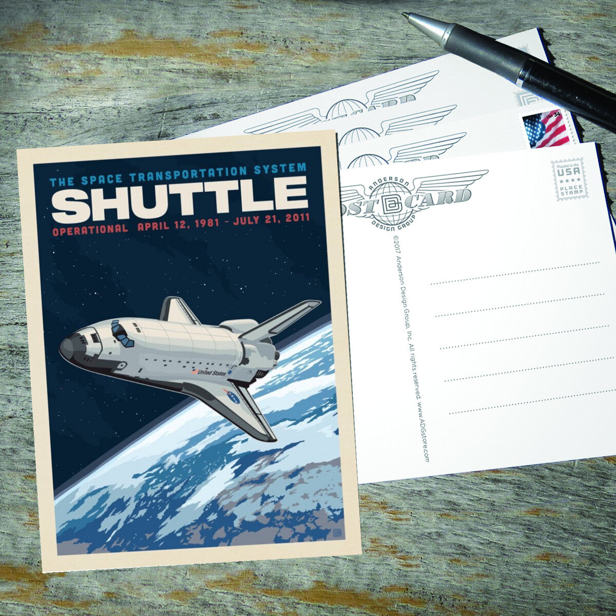 NASA1982年スペースシャトルポスター NASA 1981: Space Shuttle — Space Travel Poster | Postcard Set