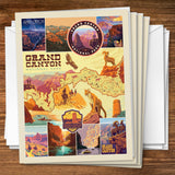 Grand Canyon National Park: Map Collage (Vertical) - Notecards, Notecards