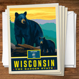 Wisconsin State Pride: Black Bears - Notecards, Notecards