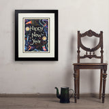 A Greeting Card: Happy New Year! - Art Print, 18x24 / Deluxe / Black