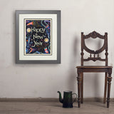 A Greeting Card: Happy New Year! - Art Print, 18x24 / Deluxe / Gray