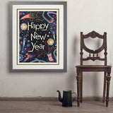 A Greeting Card: Happy New Year! - Art Print, 24x32 / Deluxe / Gray