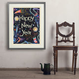 A Greeting Card: Happy New Year! - Art Print, 24x32 / Standard / Gray