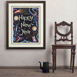 A Greeting Card: Happy New Year! - Art Print, 24x32 / Deluxe / Brown