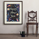 A Greeting Card: Happy New Year! - Art Print, 24x32 / Standard / Brown