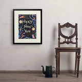 A Greeting Card: Happy New Year! - Art Print, 18x24 / Standard / Black