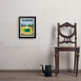Yellowstone Morning Glory Pool - Art Print, 11x14 / Simple / Black