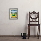 Yellowstone Morning Glory Pool - Art Print, 11x14 / Simple / Gray
