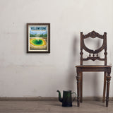 Yellowstone Morning Glory Pool - Art Print, 11x14 / Simple / Brown