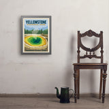 Yellowstone Morning Glory Pool - Art Print, 18x24 / Simple / Gray