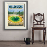 Yellowstone Morning Glory Pool - Art Print, 24x32 / Deluxe / Gray