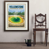 Yellowstone Morning Glory Pool - Art Print, 24x32 / Deluxe / Brown