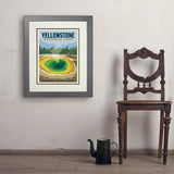 Yellowstone Morning Glory Pool - Art Print, 18x24 / Deluxe / Gray