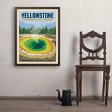 Yellowstone Morning Glory Pool - Art Print, 24x32 / Simple / Brown